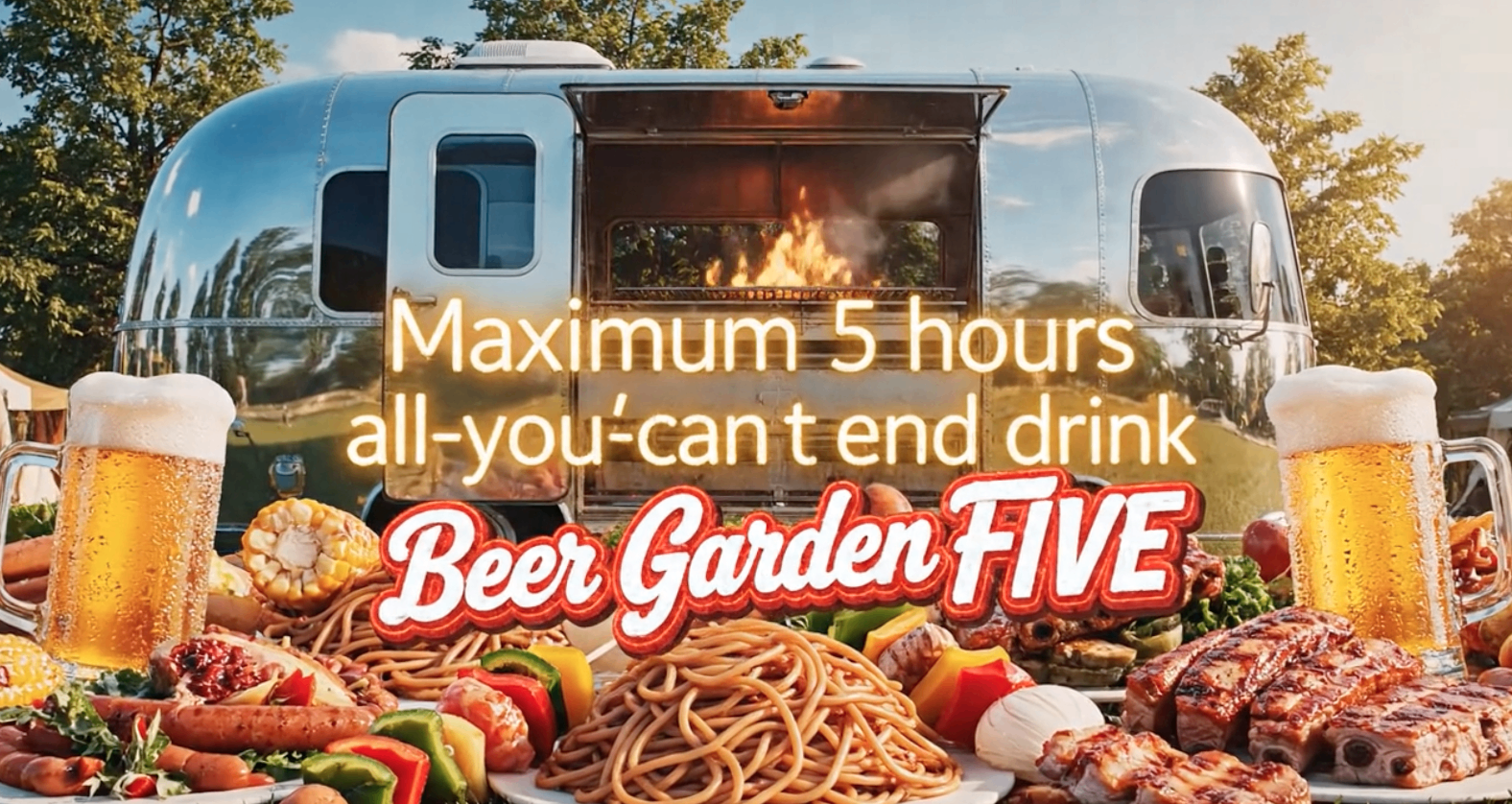 ビアガーデンFIVE - 5時間食べ飲み放題 BBQメニュー